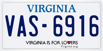 VA license plate VAS6916