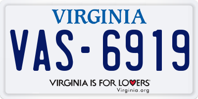 VA license plate VAS6919