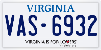 VA license plate VAS6932