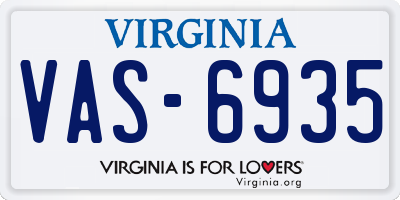 VA license plate VAS6935