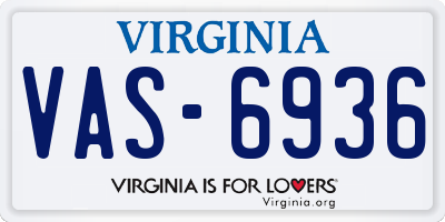 VA license plate VAS6936