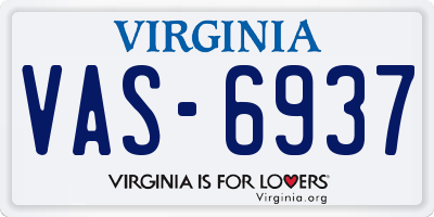 VA license plate VAS6937