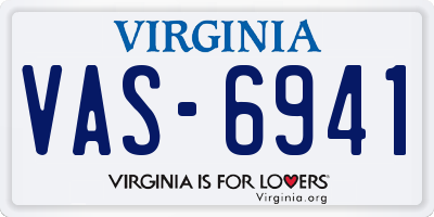 VA license plate VAS6941