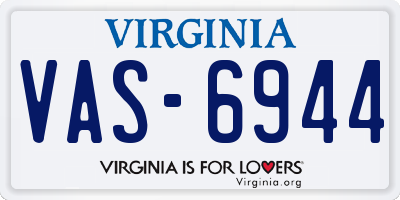 VA license plate VAS6944