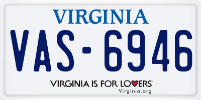 VA license plate VAS6946