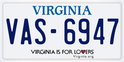 VA license plate VAS6947