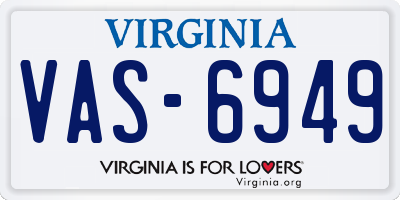 VA license plate VAS6949