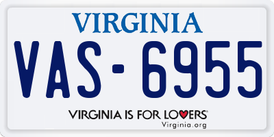 VA license plate VAS6955