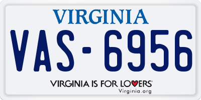 VA license plate VAS6956