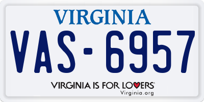 VA license plate VAS6957