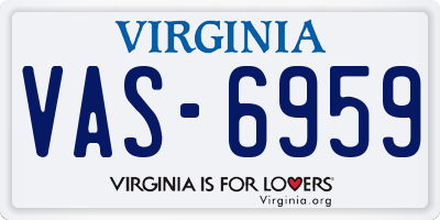 VA license plate VAS6959