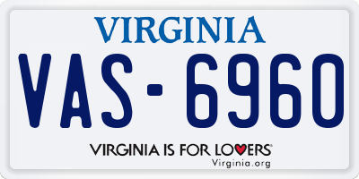 VA license plate VAS6960