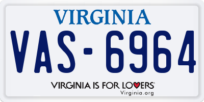 VA license plate VAS6964