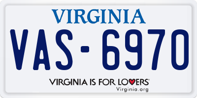 VA license plate VAS6970