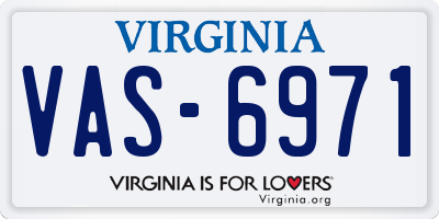 VA license plate VAS6971