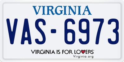 VA license plate VAS6973