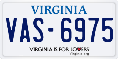 VA license plate VAS6975