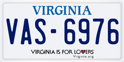 VA license plate VAS6976