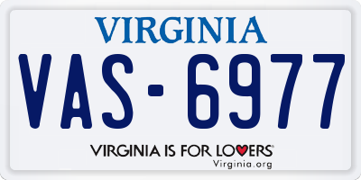 VA license plate VAS6977