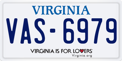 VA license plate VAS6979