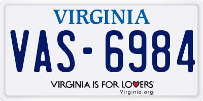 VA license plate VAS6984