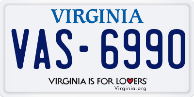 VA license plate VAS6990