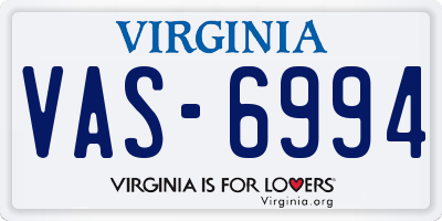 VA license plate VAS6994