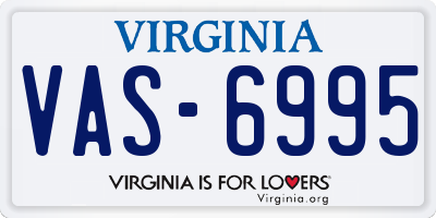 VA license plate VAS6995