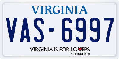 VA license plate VAS6997