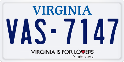 VA license plate VAS7147