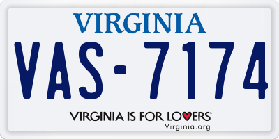 VA license plate VAS7174