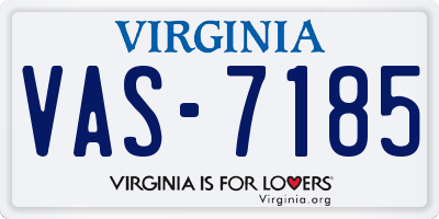 VA license plate VAS7185