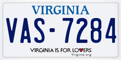 VA license plate VAS7284