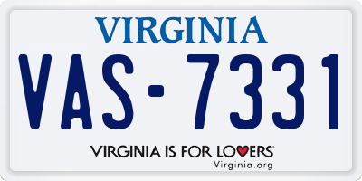 VA license plate VAS7331