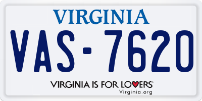 VA license plate VAS7620