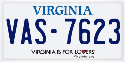 VA license plate VAS7623