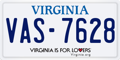 VA license plate VAS7628