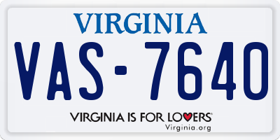 VA license plate VAS7640