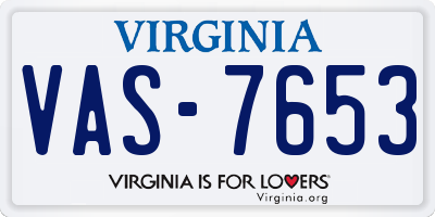 VA license plate VAS7653