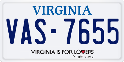 VA license plate VAS7655