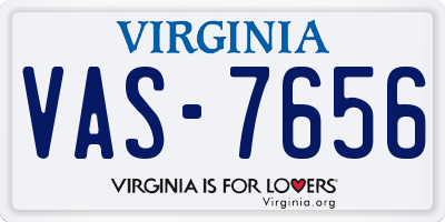 VA license plate VAS7656