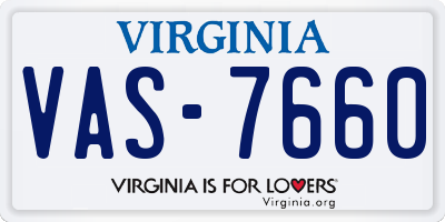 VA license plate VAS7660