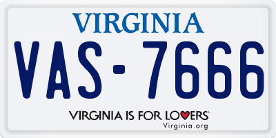 VA license plate VAS7666