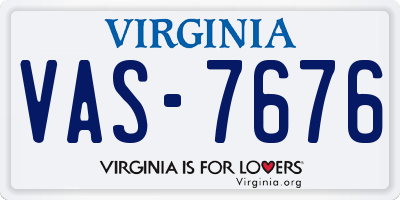 VA license plate VAS7676