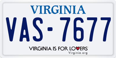 VA license plate VAS7677