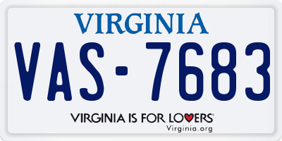 VA license plate VAS7683