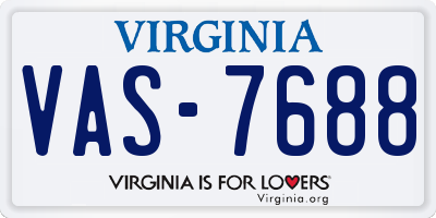 VA license plate VAS7688