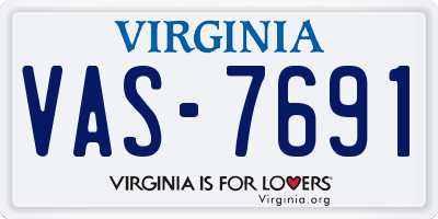 VA license plate VAS7691