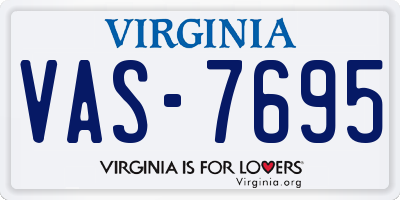 VA license plate VAS7695