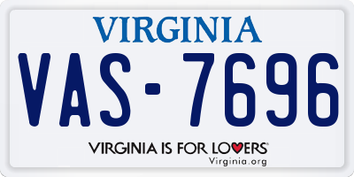 VA license plate VAS7696